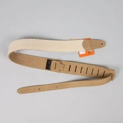 Fretted Accessories Henry Heller 2" PURE 100% Cotton Guitar Strap With Tail Adjustment, Natural